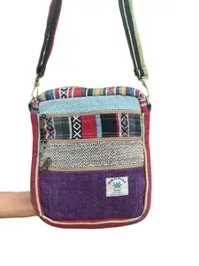 Himalayan Hemp Mini Bag 5 Pocket Passport Bag PP Bag Travel Bag Cute Purse Boho Hippie Crossbody Bag Shoulder Bag Handmade Bag Christmas Gif