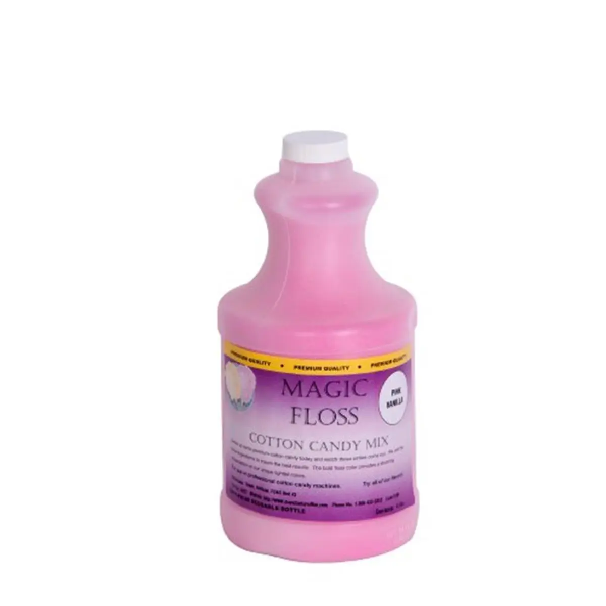212 MAIN Magic Floss Cotton Candy Flavored Sugar - Pink Vanilla Candy, 4 lbs Easy-Pouring Sealed Bottle, Specialty Kitchen Appliance Accessory