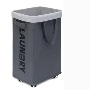 75L Rolling Laundry Hamper – Laundry Basket with Wheels & Removable Bag, Clothes Storage for Dorm Room (Grey)