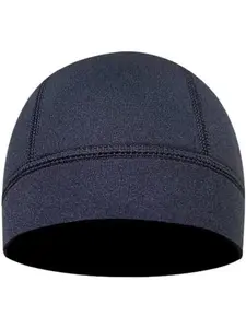 Neoprene Diving Hood, 2.5mm Swim Cap with Chin Straps, Surf Beanie Diving Cap for Men Women Water  Swimming Black Round Swimming Cap