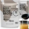 Ketostat Beef Bone Broth Packets - 12 Ct, 18g Protein, 16g Hydrolyzed Collagen, Instant Soup Mix, Made in USA Colagen. Soup Powder