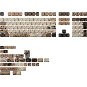 PBT Keycaps Set, Mountain Seclusion MOA Profile 140-Key PBT Keycaps for Mechanical Keyboards