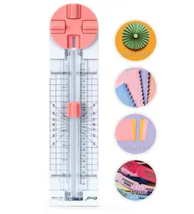 Paper Trimmer Craft Paper Cutter: 4 Style Multi-Function Scrapbooking Tool with Dial Blades of Straight,Wave,Dotted,Perforated,Creasing for Cutting Paper,Coupons,Photos,Postcards,Scrapbook,Card