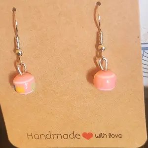 COTTON CANDY COLORS MINI BALL DANGLE EARRINGS round hoop