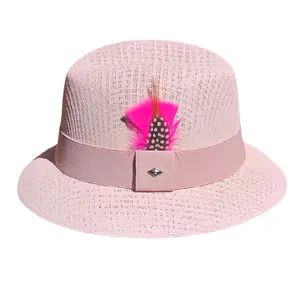 LowridingChicano Pink OG Lowrider Derby Hat with Handmade Flex Fit & Feather Accent for Special Occasions or Casual Wear