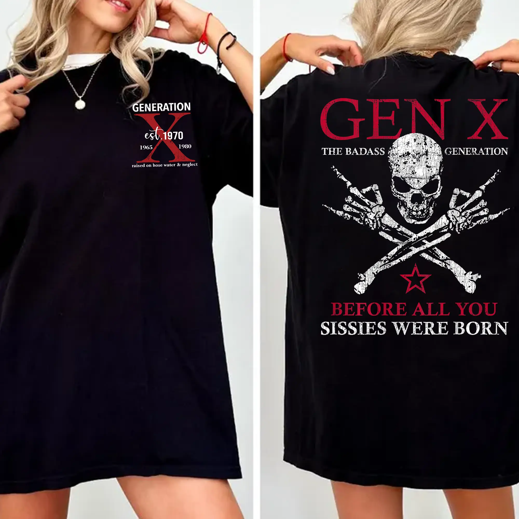 Generation X Custom Year Badass Generation T-shirt, Gen X FAFOT Shirt - 100% Cotton Top Unisex Comfort Womenswear, Custom Year Of Birth Shirt Printed Tshirt, 001