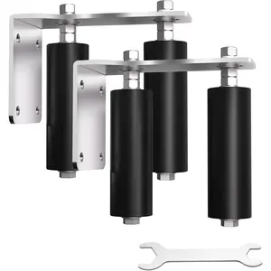 2 Pcs Gate Rollers, 6" Hard Nylon Rollers, Gate Roller Guide, Gate Kit for Rolling, Barn Doors(Black, 1/5")