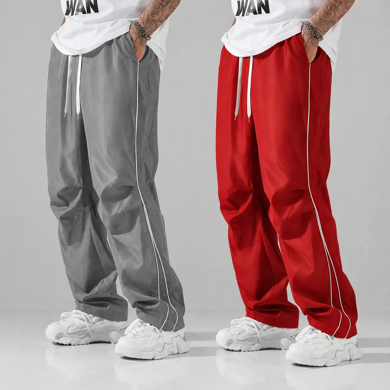 Gray + Red