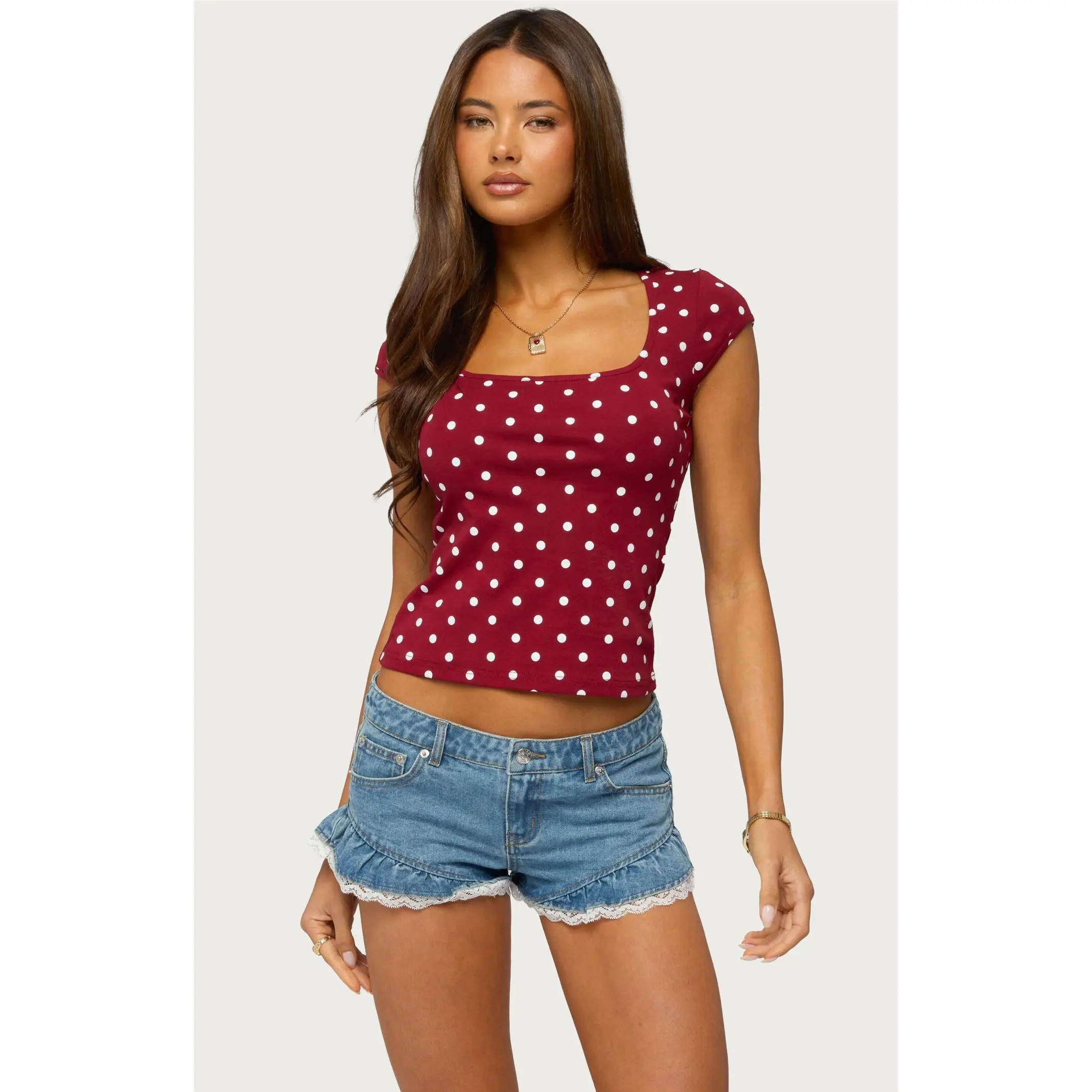 Edikted Women's Mookie Polka Dot Top