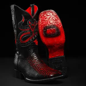 Men's VIPER Cowhide 100% Leather Tribute Square Toe Boot