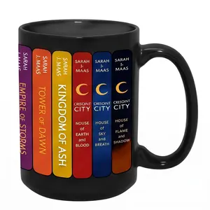 Sarah J. Maas book mug featuring Throne of Glass ,Perfect for book lovers and fantasy readers, ACOTAR and Crescent City spines. Mother's Day Gifts for Sister Book Club Favors Anniversary & Spring Holiday Presents