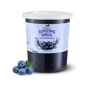 BREXONIC Popping Boba Pearls Bursting Tea Balls Drink & Dessert Topping Strawberry, Mango Fruit Flavored Bubble Tea Tapioca Pearls (Blueberry, 2 LB)