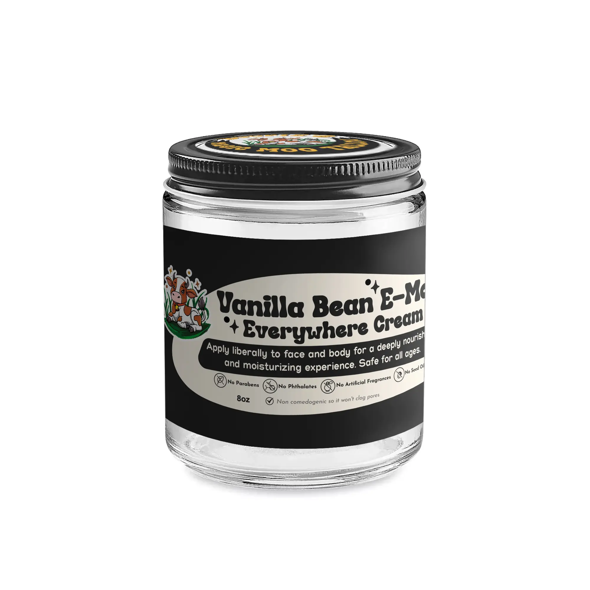 Magic Moo Tallow Vanilla Bean E-Moo Everywhere Cream with Grass Fed Suet Tallow & Organic Emu Oil for Dry Skin, Eczema, Acne & Moisturizer for skincare daily