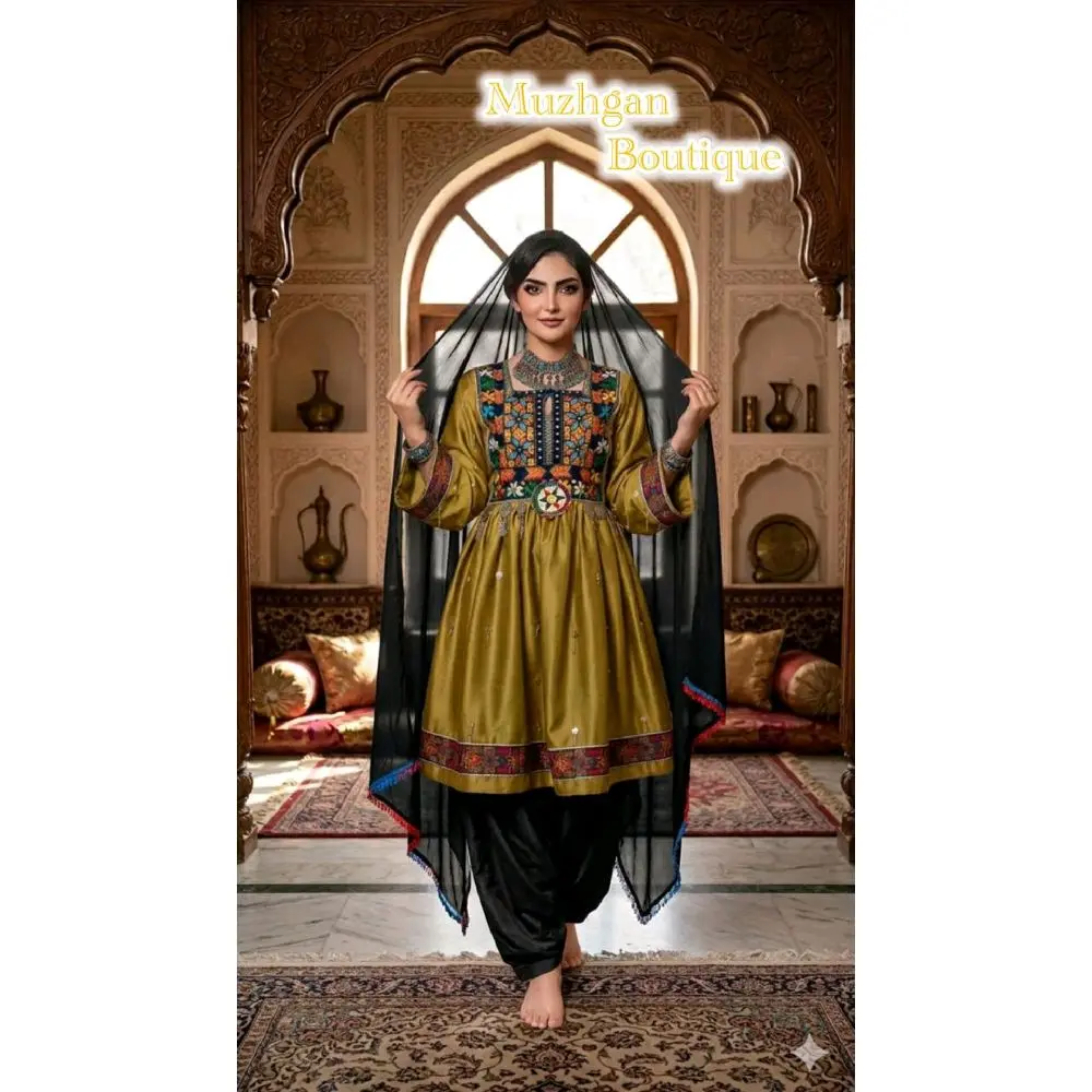 Traditional Afghan Dress for Women - Premium Fabric & Handmade Design - Muzhgan Boutique