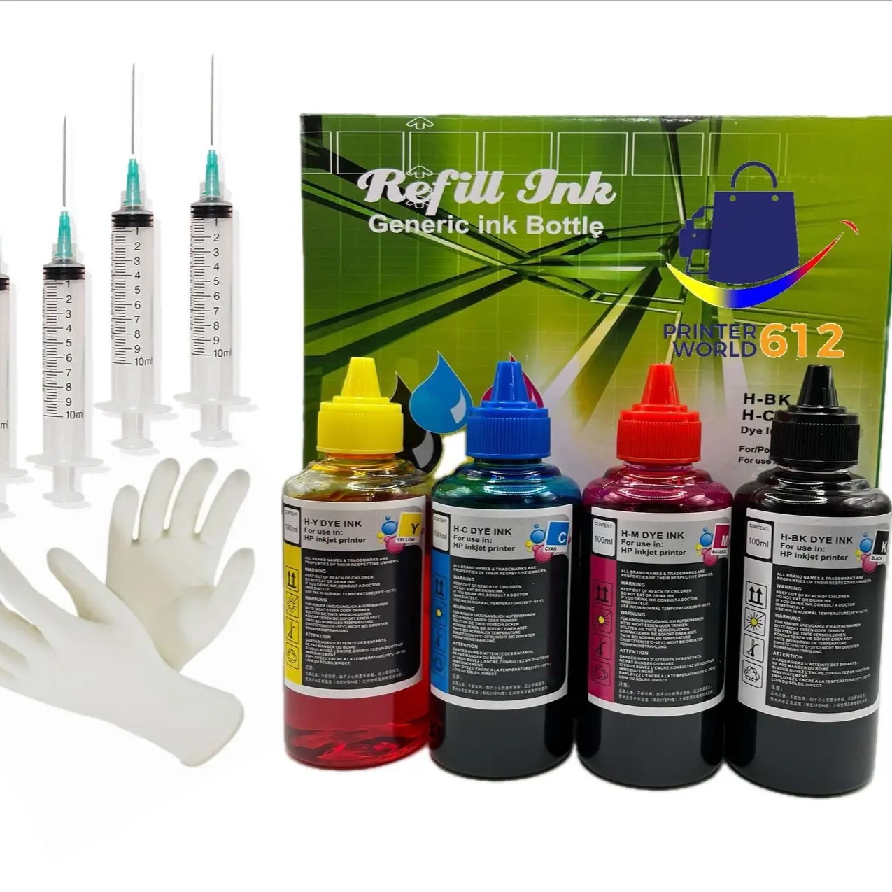 Printer World Premium Ink Refill Kit for Epson Cartridges 212 273 232XL 288 822XL New EcoTank ET-2700 ET-2720 ET-2750 ET-2760 ET-2650 ET-2800 ET-2803 ET-2550 ET-3700 ET-3750 ET-3850 ET-3760 ET-3710 ET-4700 ET-4750 Vers