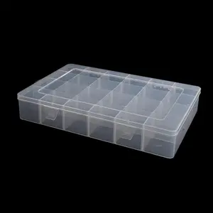 Plastic 24 Grids Storage Box Adjustable Dividers Cases for Storing Metal Parts