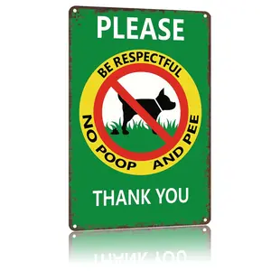 No Dog Poop/Peep Pet-Friendly Warning Aluminum Sign 8 X 12 Inch For Home Living Room Bedroom Dining Room Man Cave Wall Art Decor