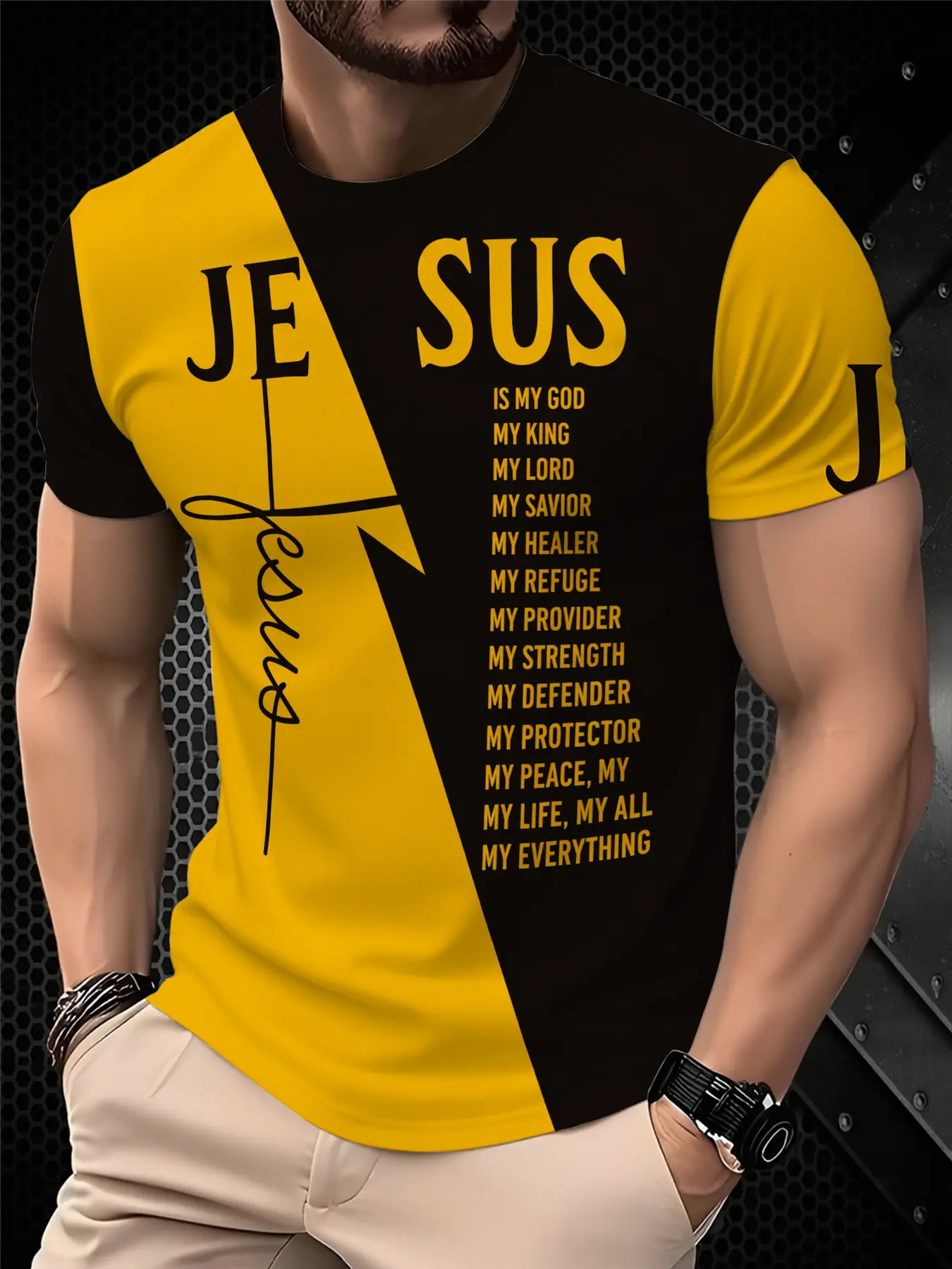Men's Printed T-Shirt - Black/Gradient Multi-color Top, Round-neck Short-Sleeved T-shirt, suitable for daily wear, casual gatherings, gradient style, machine washable, Jersey Shirt, Sports Casual Wear, Casual sporty top