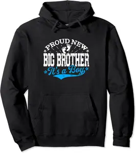 Distressed Gender Reveal Proud New Big Brother It's A Boy Pullover Hoodie - Diegoort Shop 80B09YYN377S