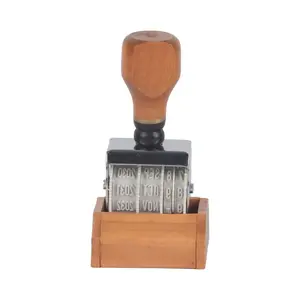 Retro Roller Date Stamp Wooden Handle Date Stamper DIY Craft Scrapbooking Tool