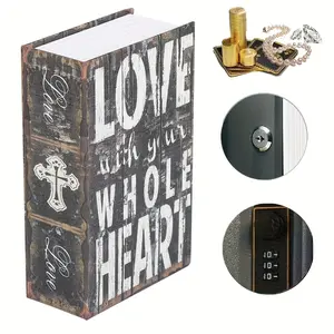 Secret Book Safe Storage Box with Combination Lock, Security Safe Box, Hidden Safebox, Hidden Safeguard for Home Office Jewellery Money Valuable Items, Concealed Design