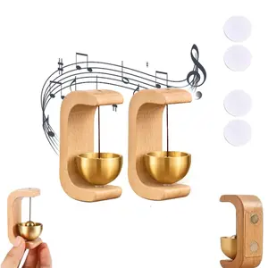 1/2/3 Packs Magnetic Hanging Door Bell Wind Chime – Solid Wood Suction Door Chime, Vintage Entry Door Bell Ornament for Home, Apartment & Office Decor