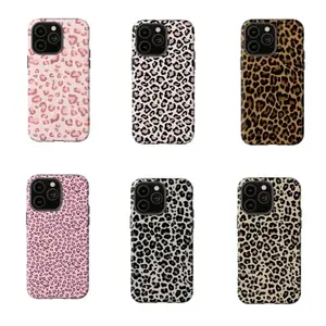Chic Leopard Print Phone Case Y2k Style,PBT+TPU Dual - Layer Drop - Resistant Case for iPhone 17 16 15 14 13 12 11 Pro Max Plus Air Mini | Mob Wife Cheetah Glam | Heavy Duty Cover