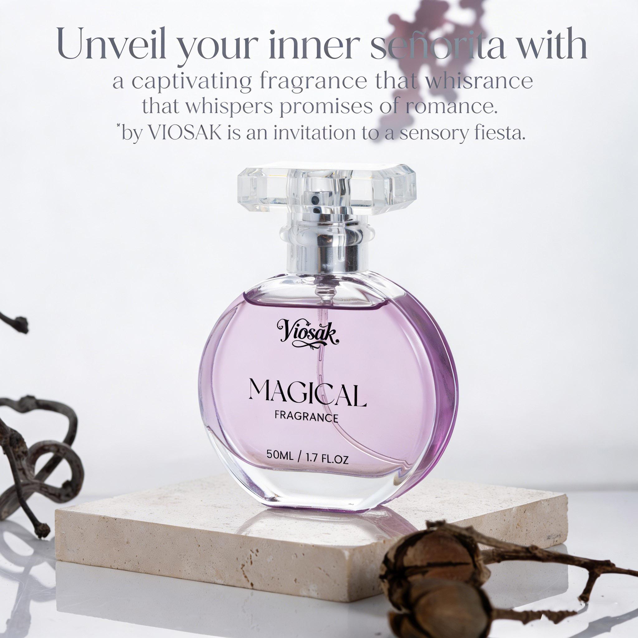 Viosak Magical Fragrance Parfum for Women & Men 50ml (1.65 fl. Oz)Lasting Long Lasting Fragrance for Dates & Daily Wear for Girlfriend boyfriend  Luxurious Gift Top note: Rose, Pink Pepper Middle note: Raspberry, Flower Base note: Papyrus, Amber