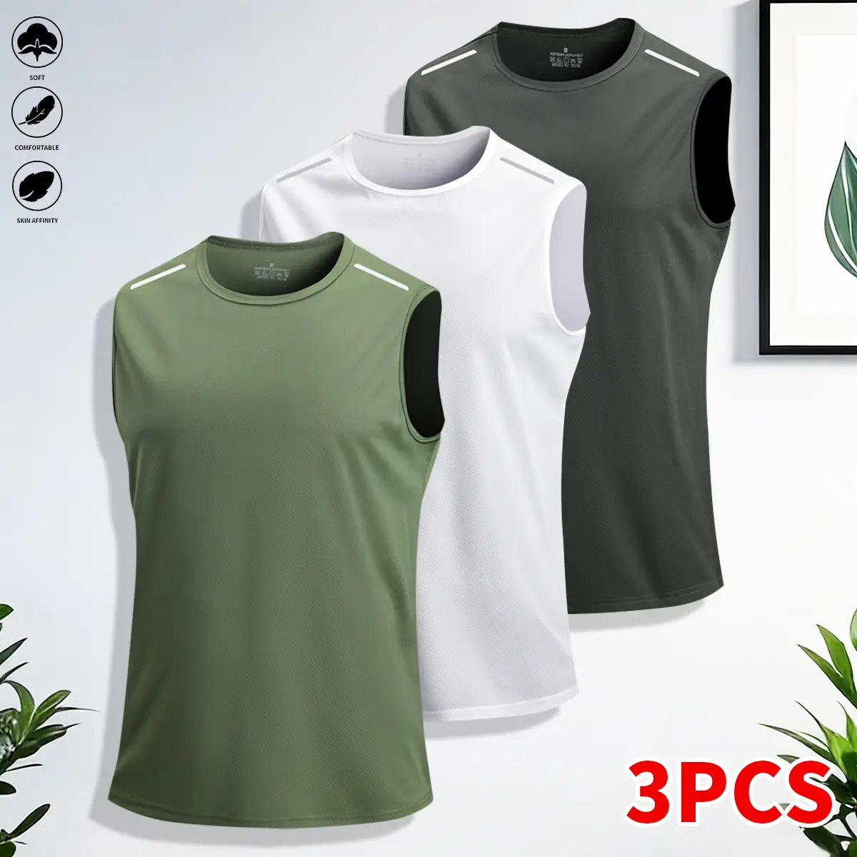 Military green + white + dark gray