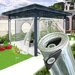 78" X 120" Clear Waterproof Tarpaulin, PVC 14 Mil Tarp With Grommets And Cable Ties, Heavy Duty Tear Cover For Camping, Plant Greenhouses, Cars, Patios, And Gazebos