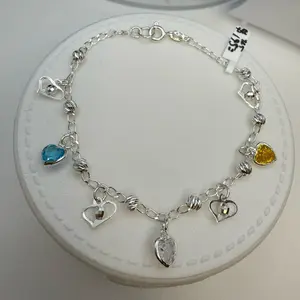 925 sterling silver 7.5” high quality charm bracelet Mexican silver )) pulcera de plata Mexicana Alta calidad 7.5” Alta calidad piedras finas de zirconia