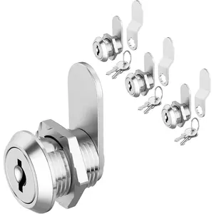 3 Pack Keyed Alike Cabinet Cam Locks 5/8" Cabinet Lock with Keys for Storage Door Drawers Mailbox RV Door Tool Box Zinc Alloy