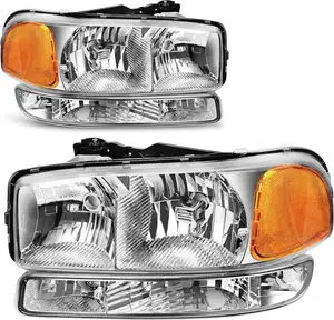 YITAMOTOR Headlights Assembly Compatible with 1999-2006 GMC Sierra 1500 2500 Headlamp YITAMOTOR Headlights Assembly Compatible with 1999-2006 GMC Sierra 1500 2500 Headlamp