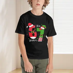 Funny Brothers 67 Six Seven 6 7 Emoji Pack Christmas Boy Santa Elf T-shirt - Pure Cotton Fabric Children's and Teen T-shirt Clothing, a gift for sons and daughters, comfortable and stretchy fabric is perfect for sports and play. Suitable for all occasions