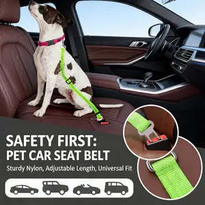 Pet Dog Cat SeatBelts, Car Headrest Restraint Adjustable Safety Leads Vehicle Seatbelt Harness.USA Stock Ships Tomorrow! (Cats Included seat belt