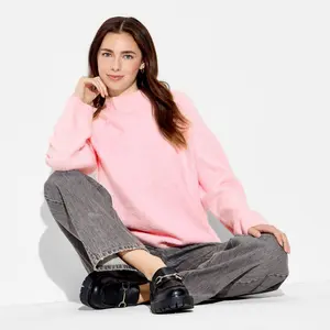 Women's Turtleneck Boucle Tunic Pullover Sweater - Wild Fable