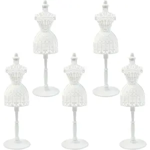 5 Pack Dress Forms Cloth Gown Plastic Mannequin Display Support Holder Model Stand Accessories for Dresses