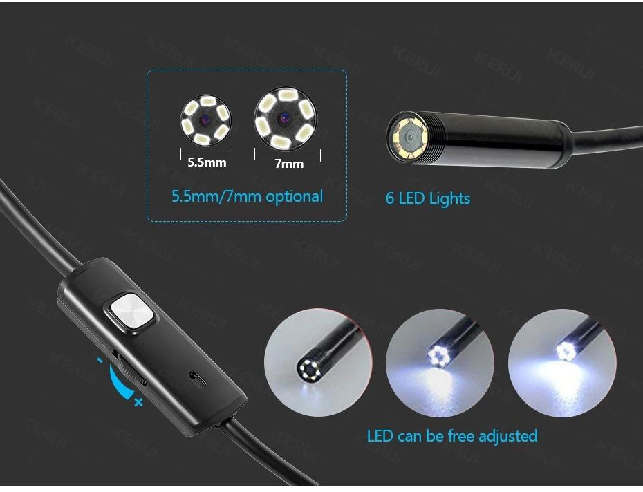 3 in 1 USB Endoscope for OTG Android Phone 7mm Borescope Inspection for PC MacBook Snake Camera For Pipeline