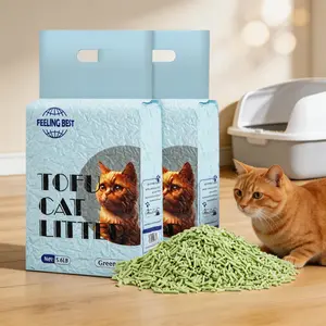 Tofu Cat Litter Green Tea Scent  - Dust-Free Fast Clumping Flushable Cat Litter for Odor Control
