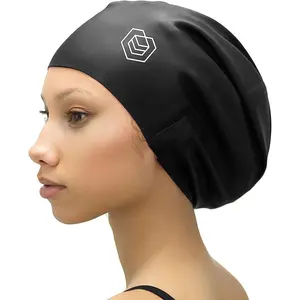 - Large Swimming Cap for Long Hair - Designed for Long Hair, Dreadlocks, Weaves, Hair Extensions, Braids, Curls & Afros - Women & Men - Silicone