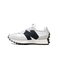 NEW BALANCE Women's 327 Sea Salt Black Casual Athletic Sneakers - Lightweight Suede & Nylon Modern Vintage Rubber-Soled Shoes, Synthetic Mesh Upper Lets Feet Breathe, Flared Midsole, Bold Logo Women's Shoes for Walking, Everyday Wear