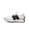NEW BALANCE Women's 327 Sea Salt Black Casual Athletic Sneakers - Lightweight Suede & Nylon Modern Vintage Rubber-Soled Shoes, Synthetic Mesh Upper Lets Feet Breathe, Flared Midsole, Bold Logo Women's Shoes for Walking, Everyday Wear