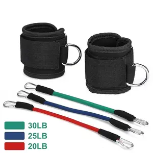 Booty Leg Resistance Bands with Ankle Strap Hip Fitness Trainer Pull Rope Exercises Band Leg Butt Training Women Glutes Workout Leeasy