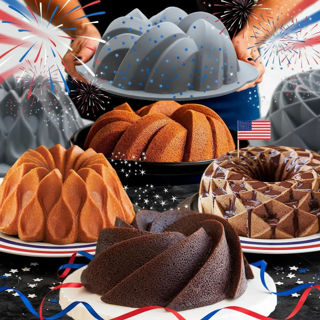45 Pieces Silicone Fluted Cake Pan for Halloween Mu Si Chocolate Custard Brownies Bread Flan Meatloaf Jelly Heat-Resistant Non-Stick Baking Mold for Special Occasions，Independence Day Gifts，SummerVibes