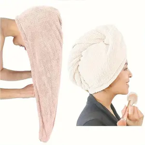 2 Pack Microfiber Hair Towel, Absorbent Fast Drying No Frizz, Ideal for Long Thick Curly Hair, Includes Elastic Straps, Hair Turban Towel, Quick Drying Towel