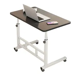【Christmas Gift】Black Mobile Computer Desk for Small Space Adjustable Height Rolling Work Desk Portable Standing Writing Desk with Wheels for Home Office Study Bedroom