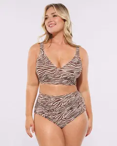 Shapellx Smart Sculpt Ruched V-Neck Bikini Top & High-Waisted Bottom Set Live