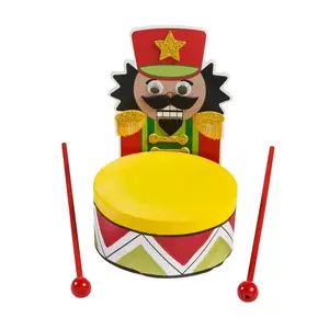 3" x 5" Christmas Nutcracker Drum with Drumsticks Craft Kit - Makes 6