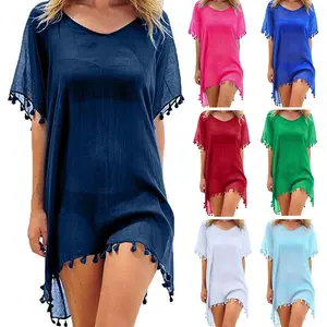 Womens Tassel Chiffon Swimwear Bikini Swim Beachwear Swimsuit Cover Ups for Women