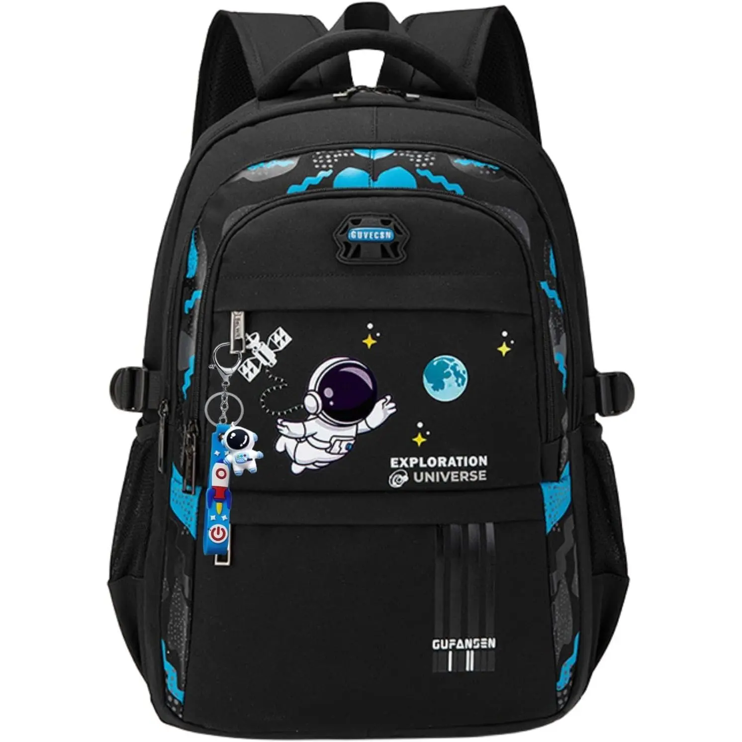 Astronaut Backpack for Boys School Bags Space Kids Backpack for School Elementary Book Bags Girls Lightweight Travel Back Packs Black